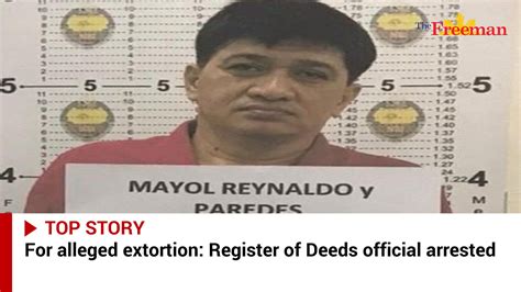 NBI nabs Register of Deeds lawyer for extortion in Mandaue City.